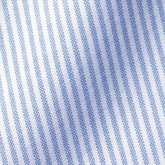 Charles Tyrwhitt Button Collar Stretch Oxford Stripe Ocean Blue L NWT IN PKG - Picture 4 of 7